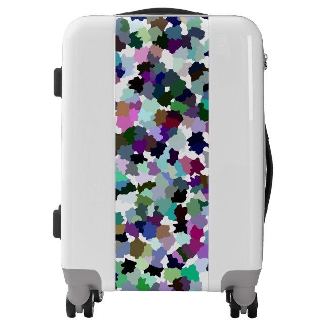 Multi-Color Abstract Crystal Pattern Luggage (Front)