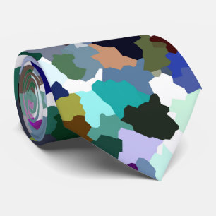 Multi-Color Abstract Crystal Pattern Neck Tie