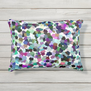 Multi-Color Abstract Crystal Pattern Outdoor Pillow