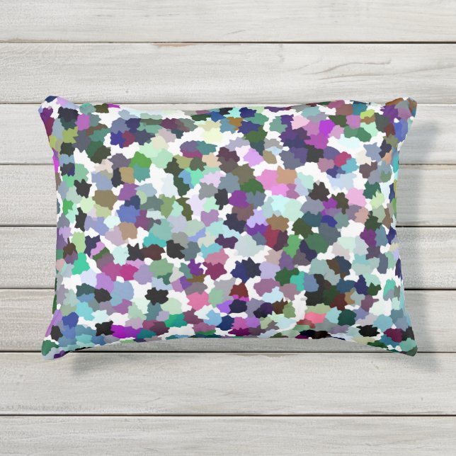 Multi-Color Abstract Crystal Pattern Outdoor Pillow (Front)