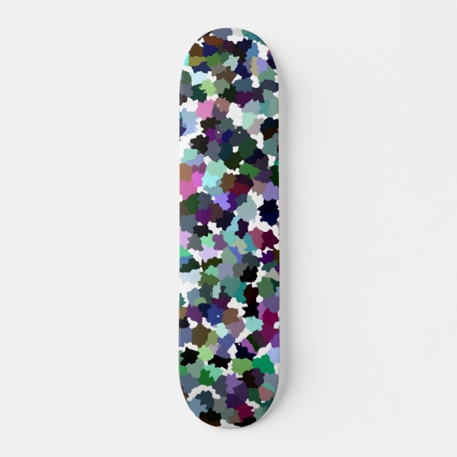 Multi-Color Abstract Crystal Pattern Skateboard Deck (Front)