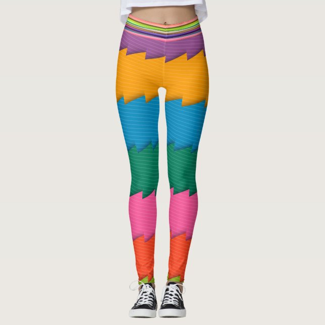 Multi-Color Abstract Leggings (Front)