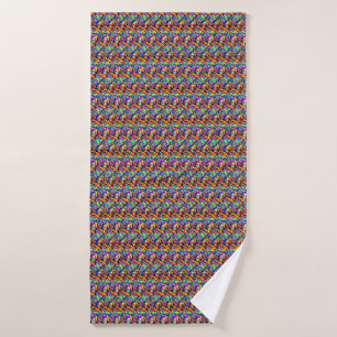 Multi-Color Abstract Pattern Bath Towel