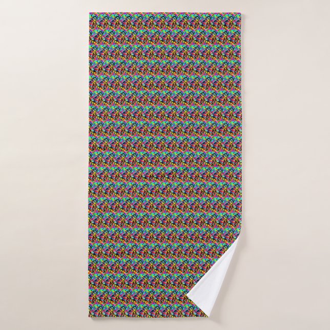 Multi-Color Abstract Pattern Bath Towel (Bath Towel)