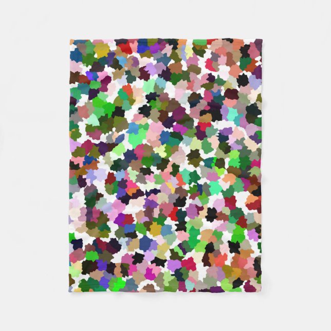 Multi-Color Abstract Pattern Fleece Blanket (Front)