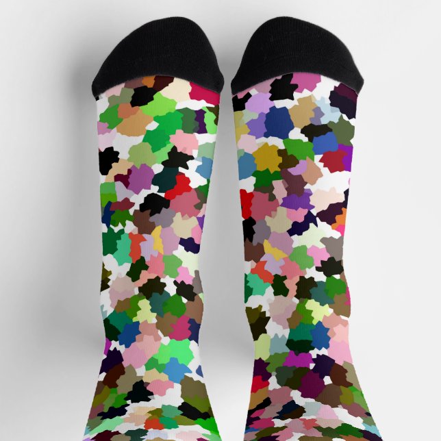Multi-Color Abstract Pattern Socks (Top)