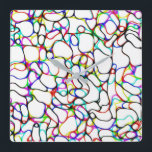 Multi-Color Abstract Pattern Square Wall Clock<br><div class="desc">2025</div>