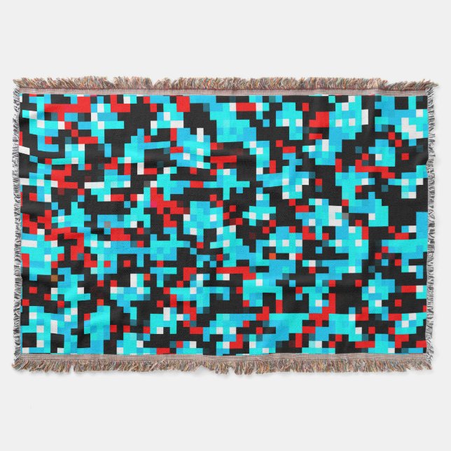Multi-Color Abstract Pattern Throw Blanket (Front)