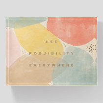 Multi Color Abstract Shapes Quote Paperweight