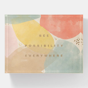 Multi Color Abstract Shapes Quote Paperweight