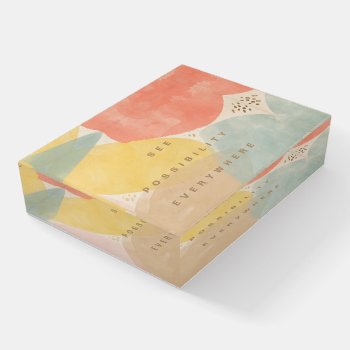 Multi Color Abstract Shapes Quote Paperweight by kimberlybrett at Zazzle