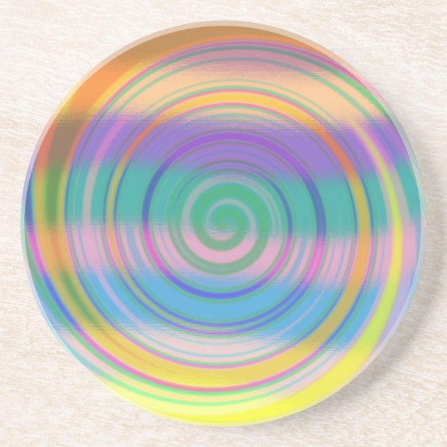 Multi Color Abstract Swirl Coaster (Front)