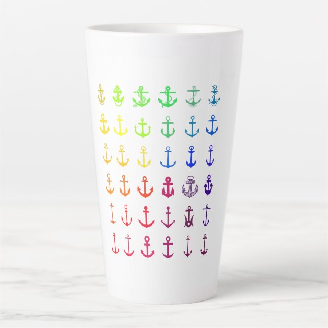 Multi Color Anchor  Latte Mug (Front)
