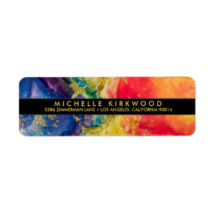 Multi Color and Gold Splatter Return Address Label