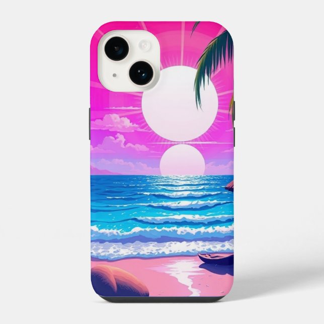 Multi-Color Beach Sunset Phone  Iphone Case (Back)