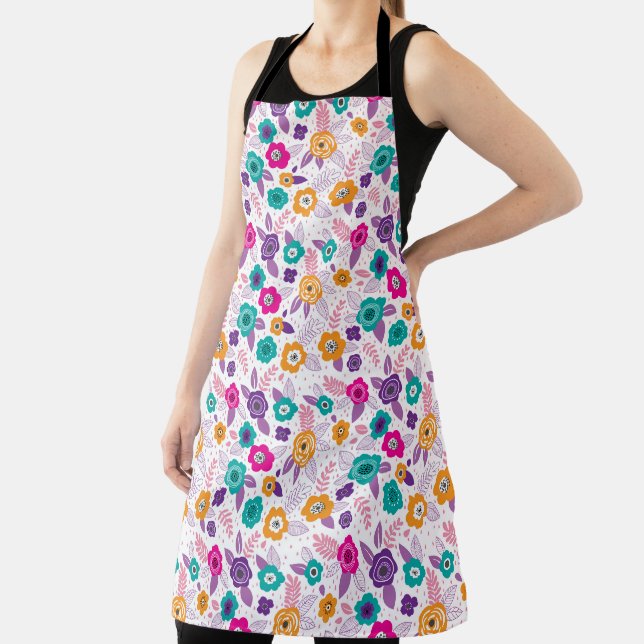 multi color Beautiful elegant flower pattern  Apron (Insitu)