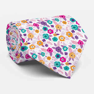 multi color Beautiful elegant flower pattern Neck Tie