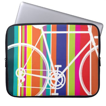 Multi Color Bike Design Laptop Sleeve by dawnfx at Zazzle