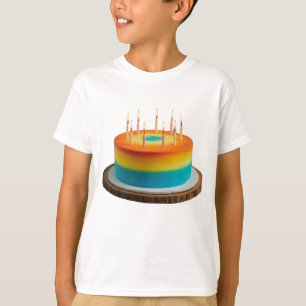 Multi-Color Birthday Cake Design Kids' Basic T-Shirt