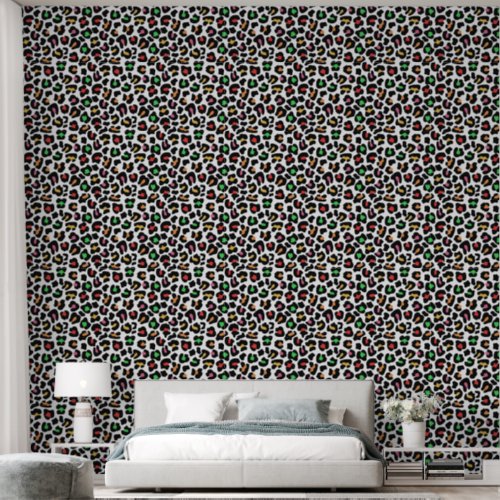 Multi Color  Black Leopard Print Pattern Wallpaper