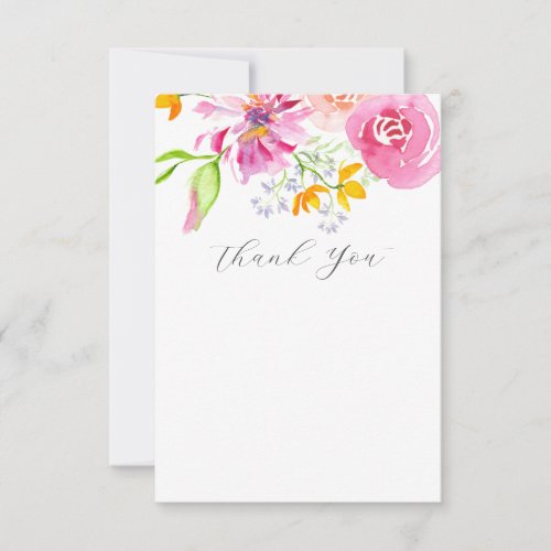 Multi_color Blooms Botanical Watercolor Thank You Card