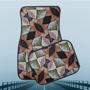 Multi color Boho Chic Patchwork  Car Floor Mat