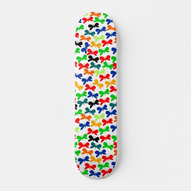 Multi-color Butterflies Skateboard (Front)