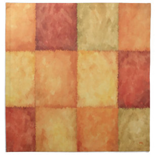 Multi color check pattern orange red yellow green cloth napkin