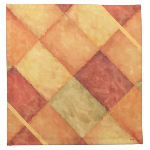 Multi color check pattern orange red yellow green cloth napkin