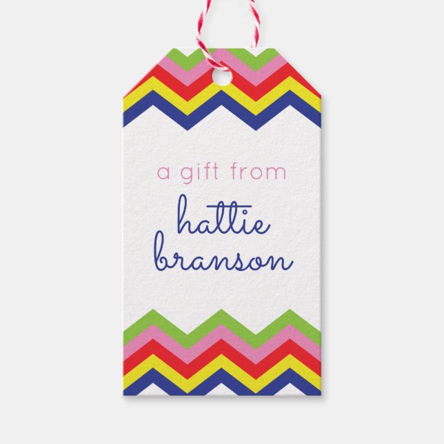 Multi Color Chevron Gift Tags