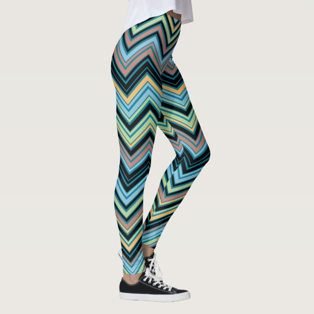Multi Color Chevron Pattern Leggings (Right)