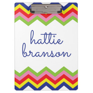Multi Color Chevron Personalized Clipboard