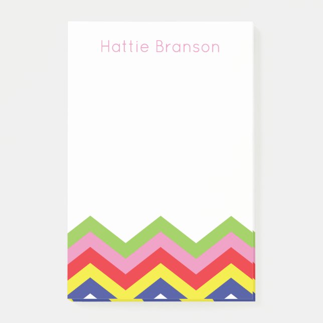 Multi Color Chevron Personalized Notepad (Front)