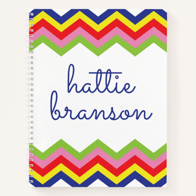 Multi Color Chevron Spiral Notebook (Front)