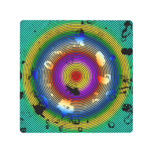 Multi-Color Circled Pattern Metal Print