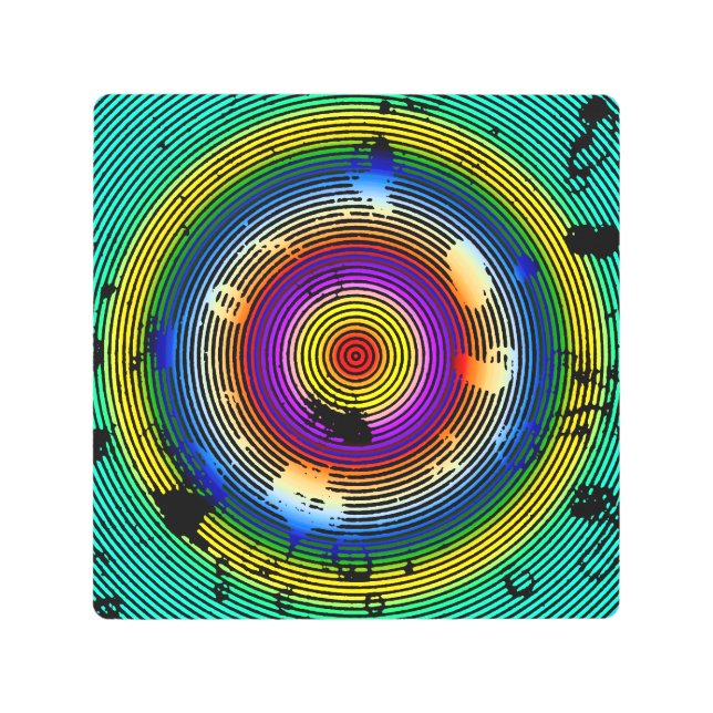 Multi-Color Circled Pattern Metal Print (Front)