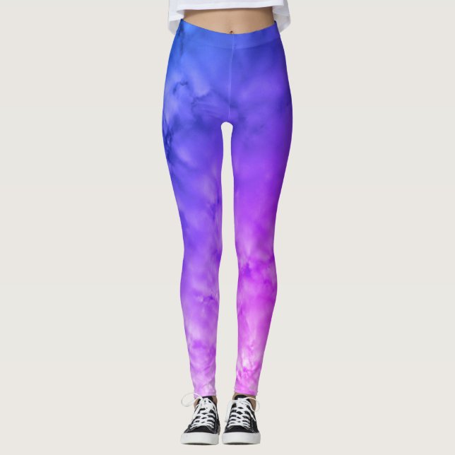 Multi Color Clouds Leggings (Front)