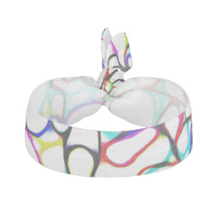 Multi-Color Curvy Line Pattern Elastic Hair Tie