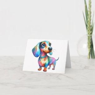 Multi Color Dachshund Greeting Card