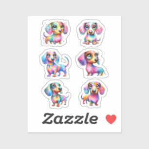 MULTI COLOR DACHSHUND VINYL STICKERS