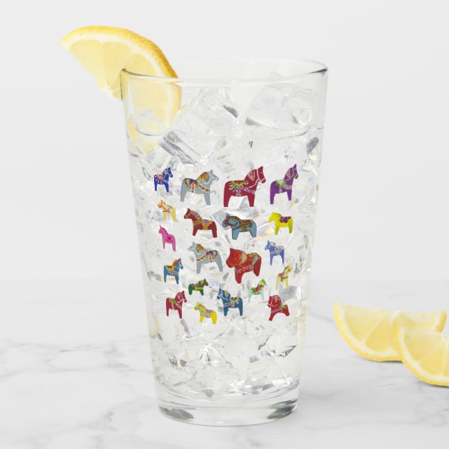 Multi Color Dala Horses Glass (Front Ice)