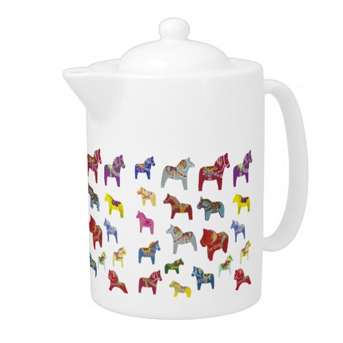 Multi_Color Dala Horses Teapot