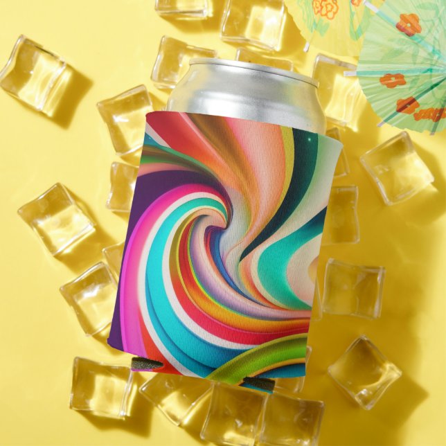 Multi‑Color Diagonal Stripes Can Cooler – Vibrant  (In Situ Summer)