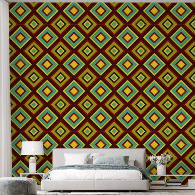 Multi‑Color Diagonal Stripes Wallpaper – Modern (Bedroom)