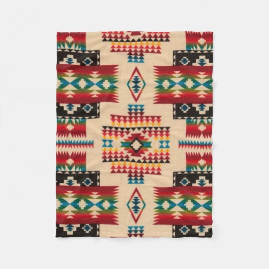 MULTICOLOR Diamond Aztec Print Fleece Blanket Zazzle