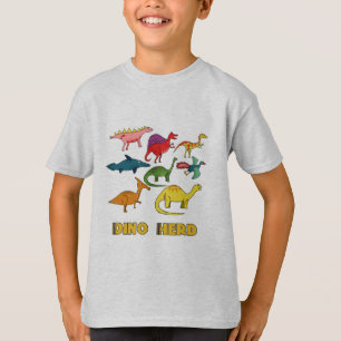 Multi Color Dinosaur Art Work T-Shirt