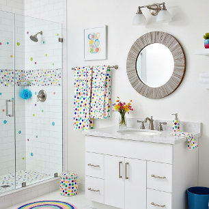 Multi color dots bath towel set