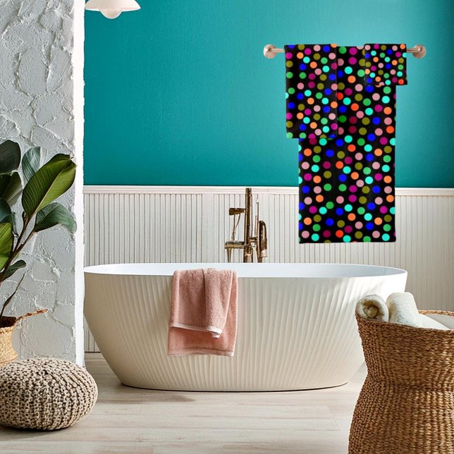 Multi color dots bath towel set (Creator Uploaded)