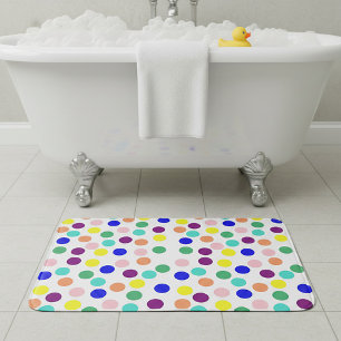 Multi color dots bathroom mat