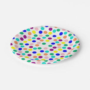 Multi color dots paper plates